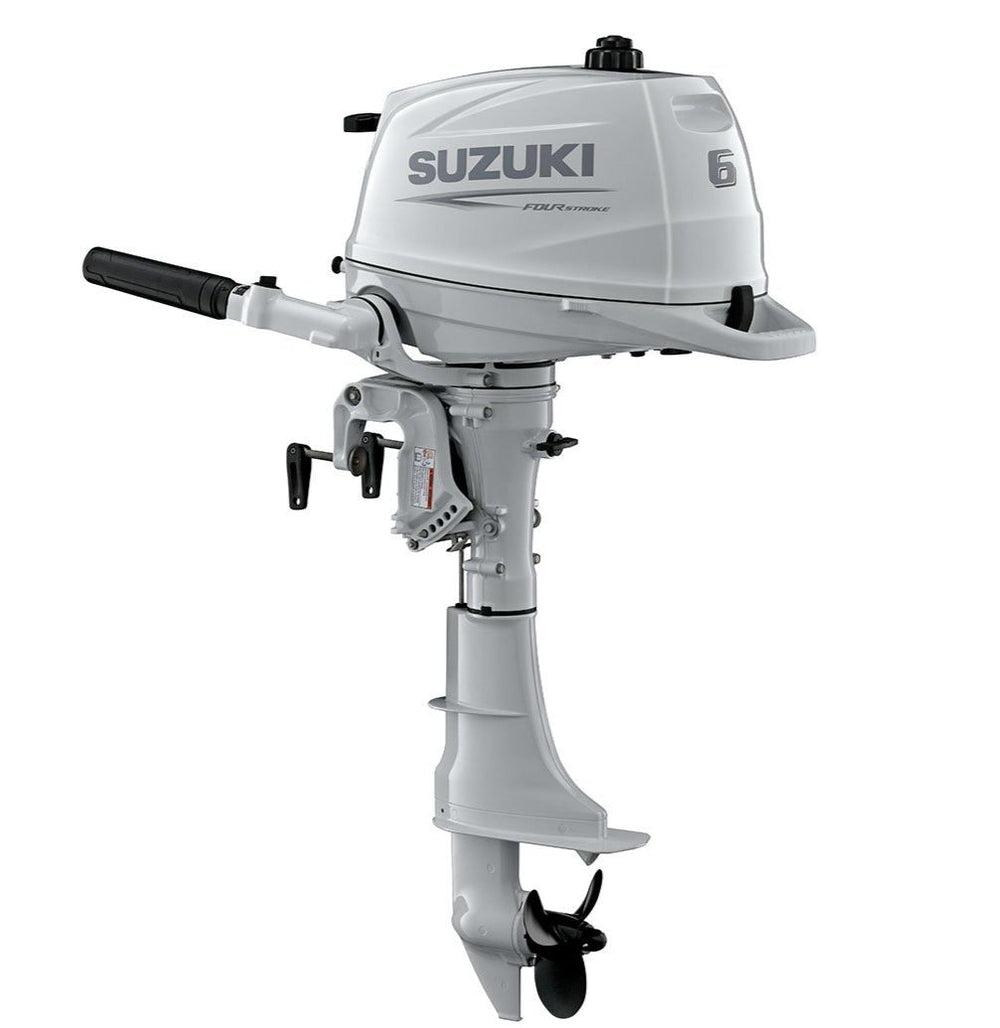 The 2024 Suzuki Marine DF6ASW5 6 HP is an outstanding portable outboard for boaters seeking lightweight performance, dependable reliability, and exceptional fuel economy. Its proven 4-stroke engine, integrated fuel tank, easy-carry design, and distinctive white finish make it a practical and stylish choice for a wide range of small boats. Whether you're using it as auxiliary power for a sailboat, a tender for your yacht, or the primary engine for a small fishing boat, the DF6ASW5 delivers the quality, efficiency, and durability that have made Suzuki Marine one of the world's most trusted outboard manufacturers. (Global Suzuki) 2024 Suzuki Marine DF 6 HP ASW5
